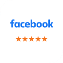 Facebook logo with five orange stars indicating excellent customer ratings and reviews for Valley Dental Care.