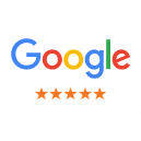 Google logo with five-star rating for Valley Dental Care Chandler reviews